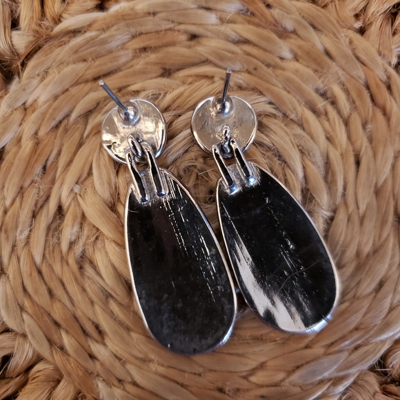 Modernist Style Drop Earrings - Picture 2 of 3